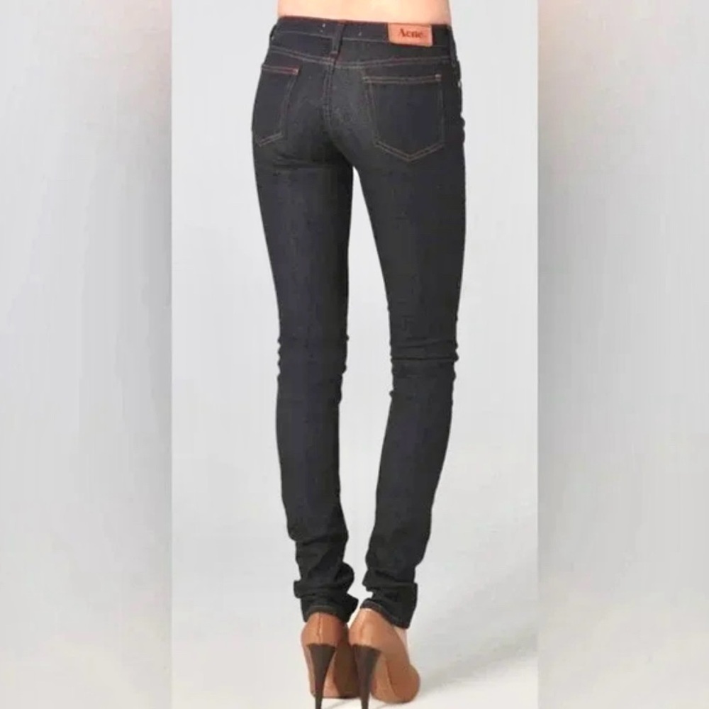 Vintage acne distressed black/gray jeans size 27 grunge preppy fringe